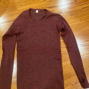 Lululemon Athletica Burgundy Long Sleeve Top